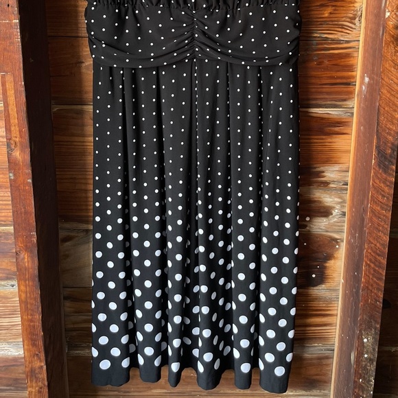 COLDWATER CREEK Maxi Dress Sleeveless Black Polka Dot Size P16 - Picture 4 of 4